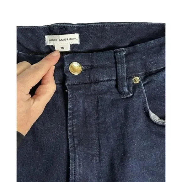 Good American Good Legs Womens 15 High Rise Dark Wash Skinny Jeans Blue224 Denim - Picture 3 of 5